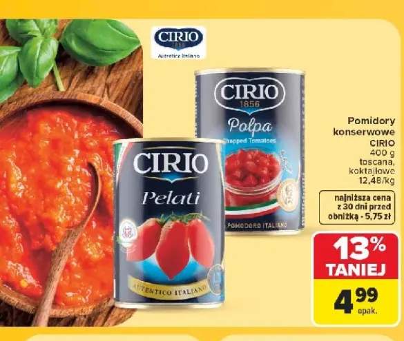 Pomidory konserwowe Cirio Polpa +3 warianty