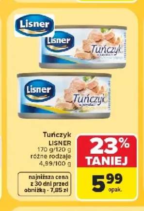 Tuńczyk w kawałkach w sosie własnym Lisner +1 wariant