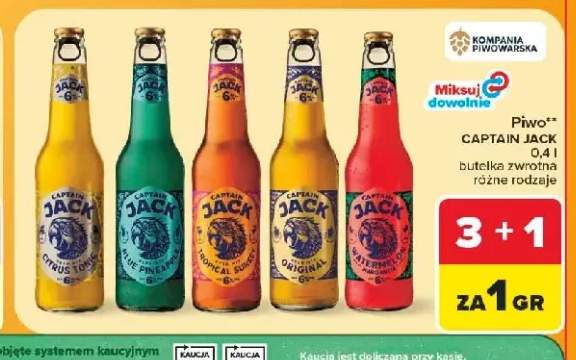 Piwo Captain Jack Citrus Tonic +4 warianty