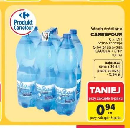 Woda źródlana Carrefour 6-pak