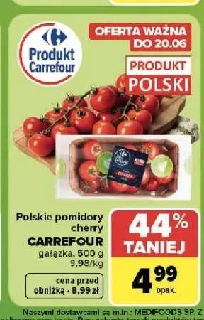 Polskie pomidory cherry Carrefour gałązka