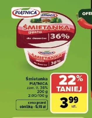 Śmietanka gęsta Piątnica 36%