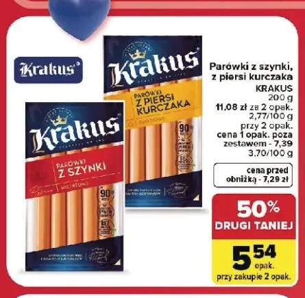Parówki z piersi kurczaka Krakus +1 wariant