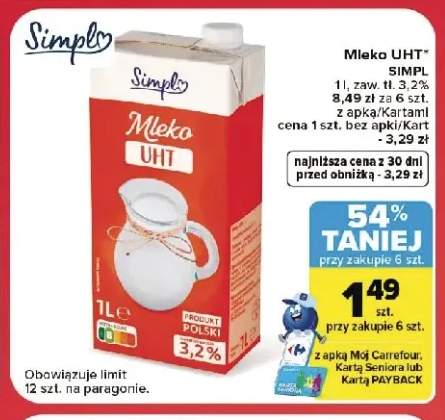 Mleko UHT 3,2% Simply