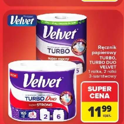 Ręcznik papierowy Velvet Turbo Duo 2 rolki +1 wariant
