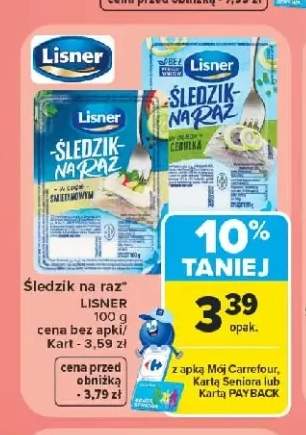Śledzik na raz Lisner w oleju z cebulką +1 wariant