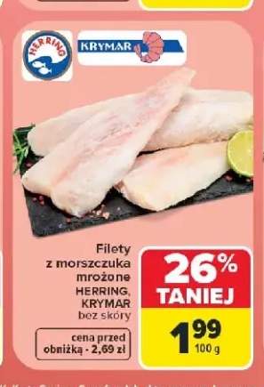 Filety z morszczuka mrożone bez skóry Herring