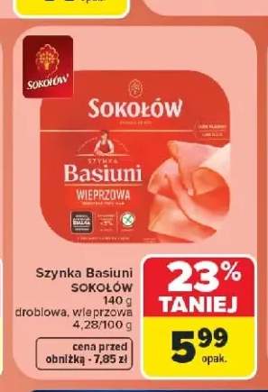 Szynka Basiuni drobiowa Sokołów +1 wariant