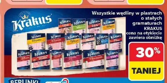 Wędliny w plastrach o stałych gramaturach Krakus +4 warianty