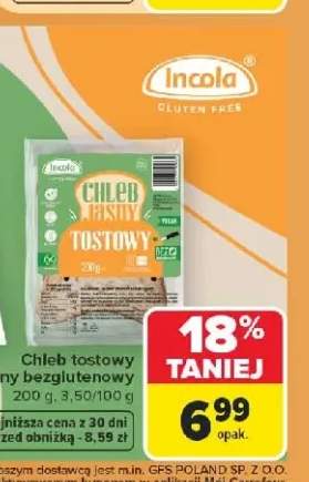 Chleb tostowy jasny bezglutenowy Incola