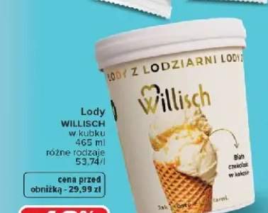 Lody Willisch biała czekolada w kokosie