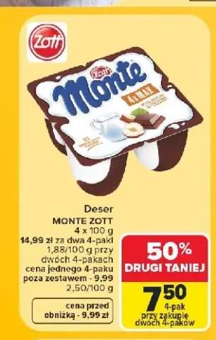 Deser Monte Zott 4-pak 100 g