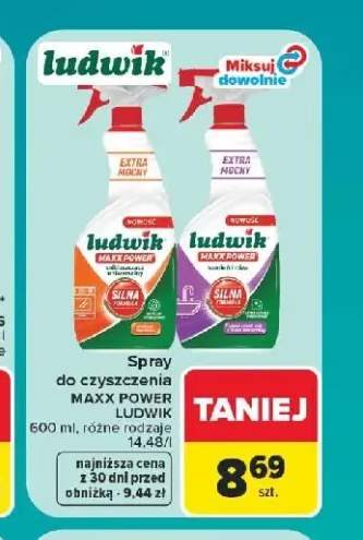 Spray do czyszczenia odtłuszczacz uniwersalny Ludwik Maxx Power +1 wariant