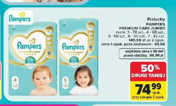 Pieluchy Pampers Premium Care Jumbo