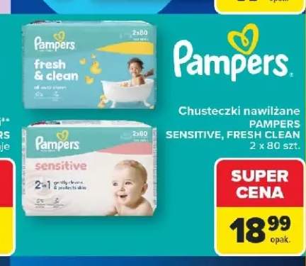 Chusteczki nawilżane Pampers Fresh & Clean 2-pak +1 wariant
