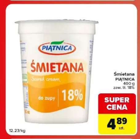 Śmietana Piątnica 18%