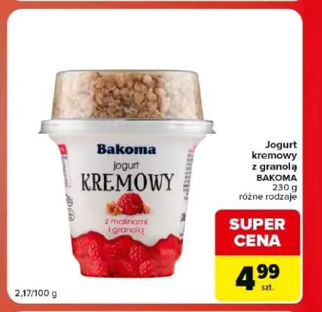 Jogurt kremowy z granolą Bakoma