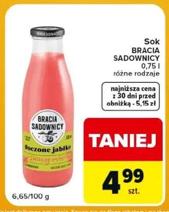 Sok Bracia Sadownicy Tłoczone Jabłko Smoczy Owoc