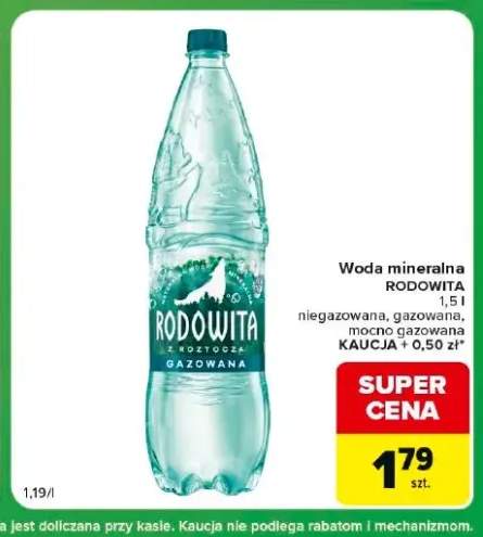 Woda mineralna gazowana Rodowita