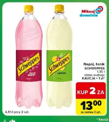 Napój Schweppes Lemon +1 wariant