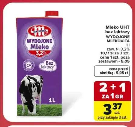 Mleko UHT bez laktozy Wydojone Mlekovita 3,2%