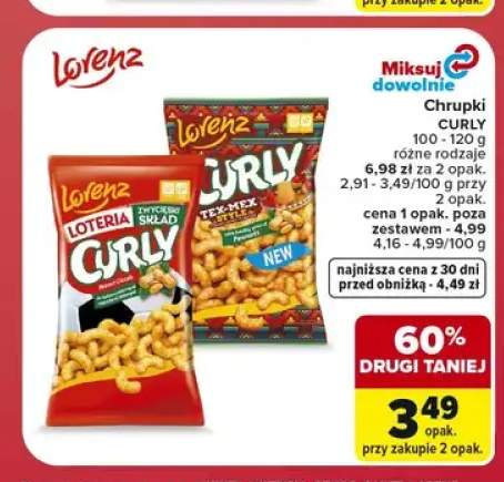 Chrupki orzechowe Curly Classic +1 wariant