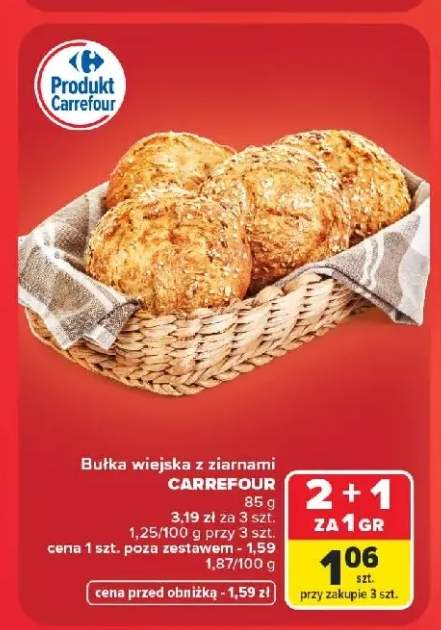 Bułka wiejska z ziarnami Carrefour
