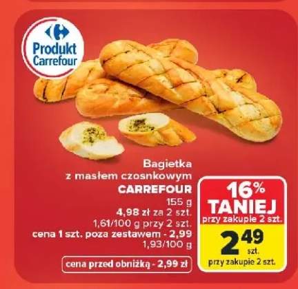 Bagietka z masłem czosnkowym Carrefour