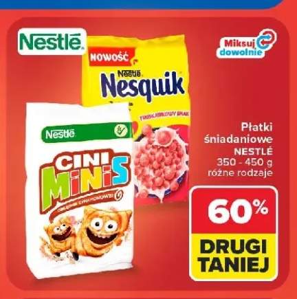 Płatki śniadaniowe Nesquik Nestlé +1 wariant