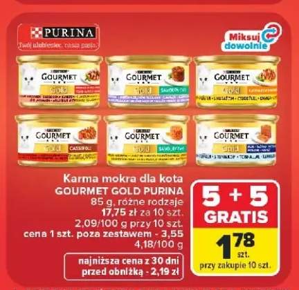 Karma dla kota Gourmet Gold Purina z wołowiną +4 warianty