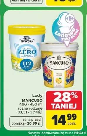Lody Mancuso Gelato Zero +1 wariant