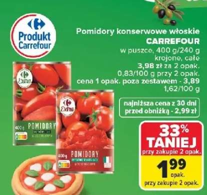 Pomidory konserwowe krojone Carrefour +1 wariant