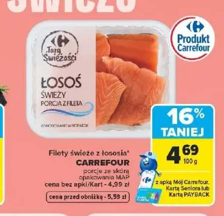 Filety świeże z łososia Carrefour