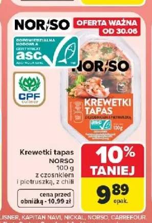 Krewetki tapas z czosnkiem i pietruszką Norso +1 wariant
