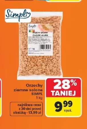 Orzechy ziemne prażone solone Simply