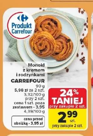 Monokl z kremem i rodzynkami Carrefour