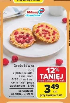 Drożdżówka z malinami +1 wariant