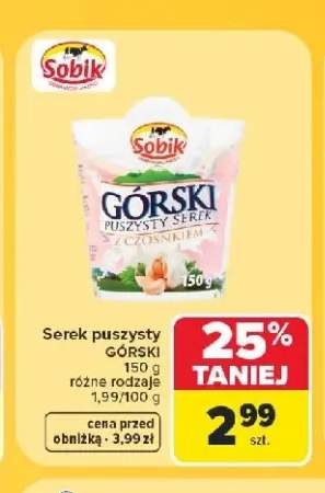 Serek puszysty Sobik Górski z czosnkiem