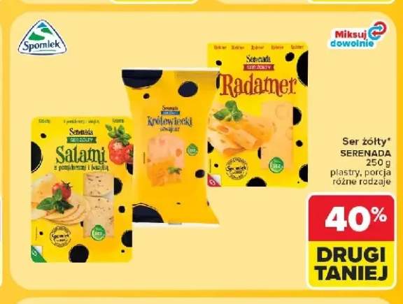 Ser żółty Salami z pomidorami i bazylią Serenada +2 warianty