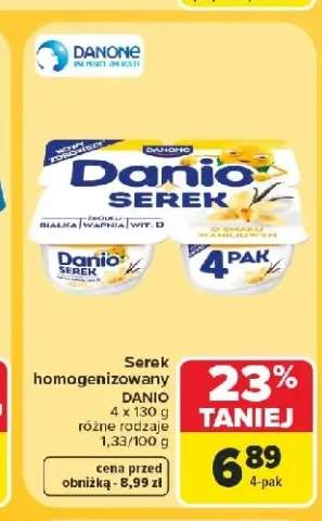 Serek homogenizowany Danone Danio o smaku waniliowym 4-pak