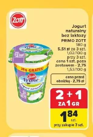Jogurt naturalny bez laktozy Primo Zott
