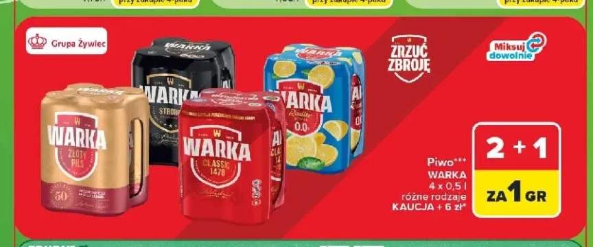 Piwo Warka Classic 4-pak 500 ml +2 warianty