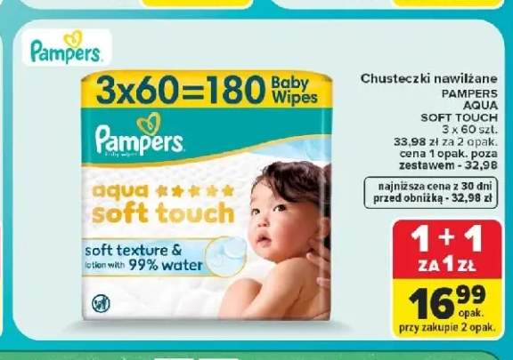 Chusteczki nawilżane Pampers Aqua Soft Touch 3-pak