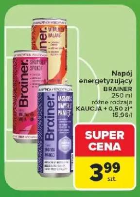 Napój energetyzujący Brainer Malina Mięta +2 warianty