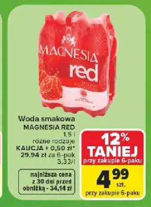 Woda smakowa Magnesia Red Malina