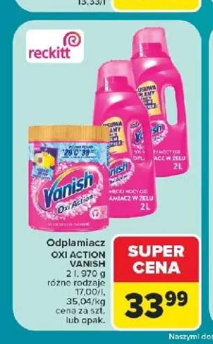 Odplamiacz w proszku Vanish Oxi Action +1 wariant