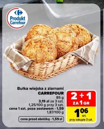 Bułka wiejska z ziarnami Carrefour