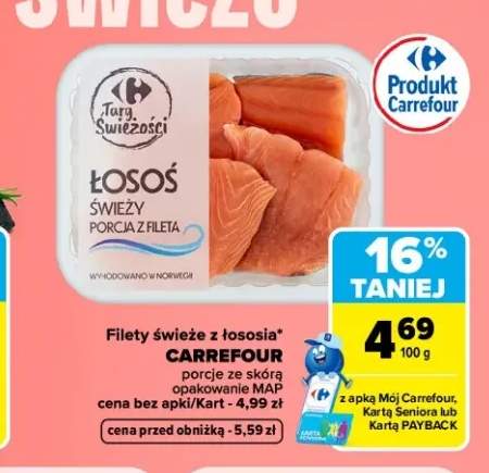 Filety świeże z łososia Carrefour