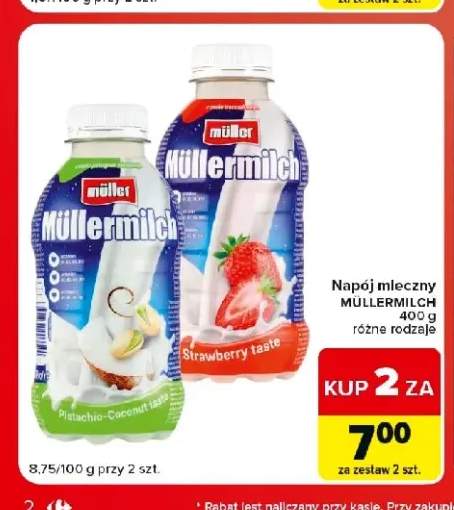 Napój mleczny o smaku pistacjowo-kokosowym Müllermilch +1 wariant