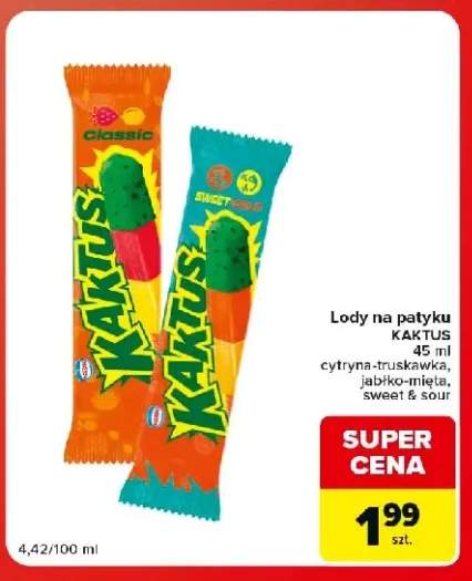 Lody na patyku Kaktus jabłko-mięta +2 warianty
